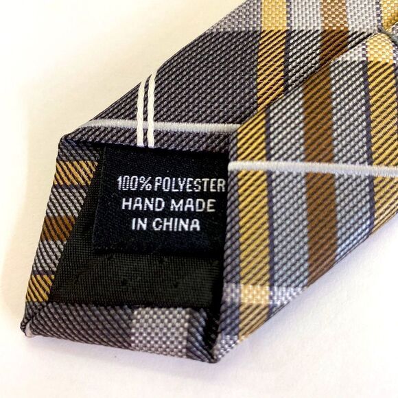 Platinum Designs gold gray brown white stripe 100 % polyester length 29 inches - Picture 5 of 5